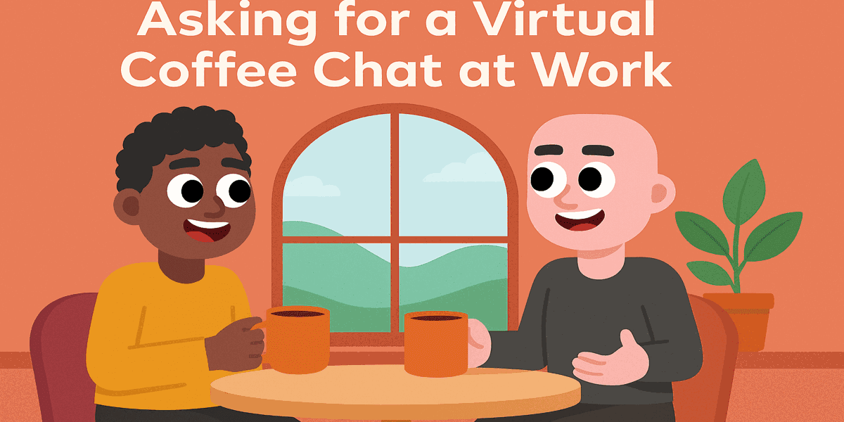 Virtual coffee chat illustration Illustration of colleagues building a friendly virtual coffee chat across distance